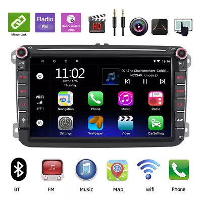 For VW Volkswagen Jetta Passat 8  Android 10 Car GPS Stereo Navigation Radio Cam • $136.78