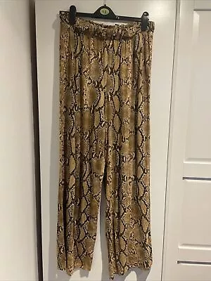 H&M Wide Leg Snake Print Trousers Size M • £1.99