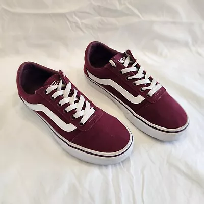 Vans Women's Size 6 Off The Wall 500714 Maroon Low Skate Shoes Lace Up EUC • $11.99