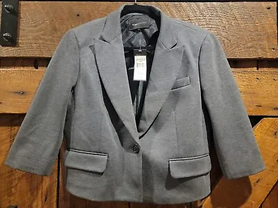 NWT BCBG Maxazria Natalia Women’s Medium Gray 1-Button The Crop Blazer Jacket • $16