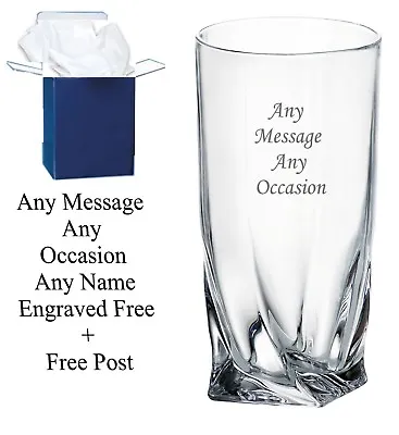 Personalised Engraved Highball Glass Gin Birthday 65th 70th 75th Gift Boxed • £12.95