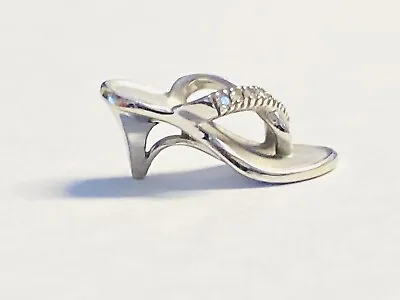 Na Hoku 14K Solid White Gold Diamonds High Heel Sandal Pendant...RaRe • $880