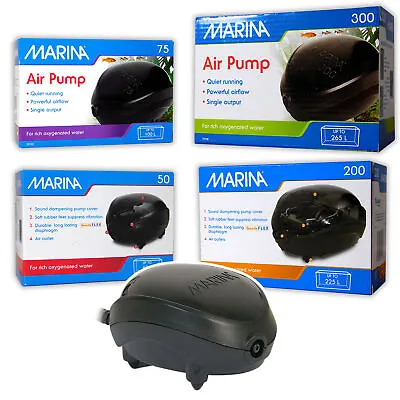£13.49 • Buy Marina Air Pump Powerful Quiet Flow Oxygen Bubbles Air Stone Fish Tank Aquarium