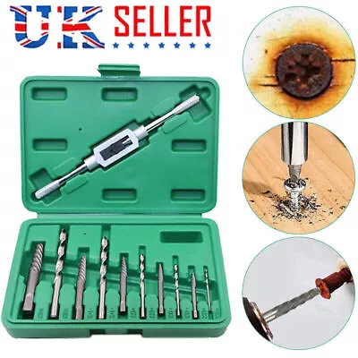 11pc/Set Damaged Broken Screw Extractor Drill Bit Bolt Stud Remover Easy Out Kit • £8.29