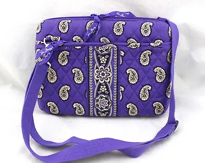 VERA BRADLEY Simply Violet Purple Floral Paisley Hard Laptop Tablet Case Bag • $24.99