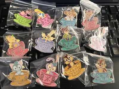 Hong Kong HKDL Disney 2017 Mad Hatter Tea Cups Full Pin Set 12 Pins • $99.99