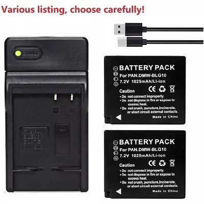 Battery Or USB Charger For Panasonic DMW-BLE9 DMW-BLG10 Lumix DMC-LX100 DC-G100 • £9.92