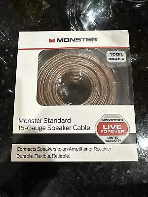 New Monster 100 Ft 16 Gauge Speaker Cable Durable Flexible Amplifier Receiver • $20