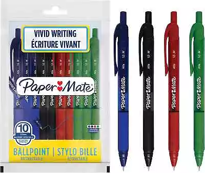 Paper Mate Alfa Retractable Ballpoint Pens | Medium Point (1.0 Mm) | Assorted I • £9.72