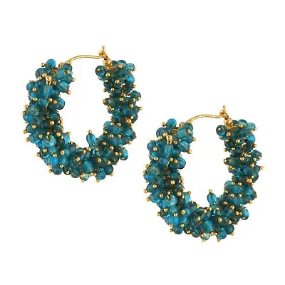 Bollywood Stylish Earrings Blue Traditional Indian Meenakari Jhumka Hoop Jewelry • $10.99
