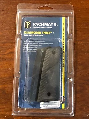 Pachmayr USA Diamond Pro Black Rubber 1911 Pistol Handgun Grip 02470 • $32