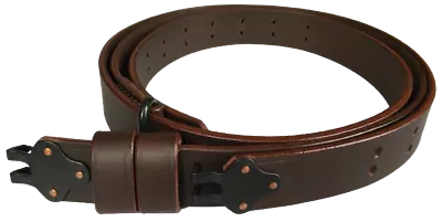 M1 Garand 1907 Oil Pull-Up Drum Dyed Leather Sling-DARK BROWN • $21.42