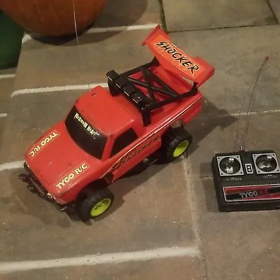 $32.50 • Buy Vintage Tyco RC Turbo Shocker Red Truck And Remote Control - Not Working