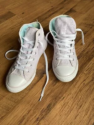 Converse Classic Baby Pink Hi Top Summer Trainers Sz 5 Mesh Canvas Uppers • £19.99