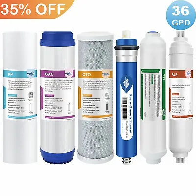 6 Stage PH Alkaline Reverse Osmosis Sediment Water Filter Replacement Set 6 Pack • $33.99