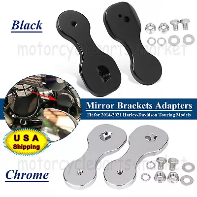 Rearview Mirror Brackets Adapter For Harley Touring Batwing Electra Glide 14-21 • $30.98