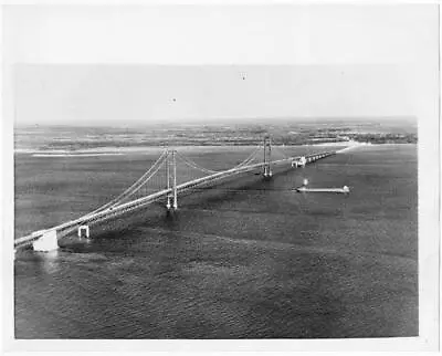 8  X 10  Photo Mackinac Bridge Straits Northern Michigan 1958 • $16.95