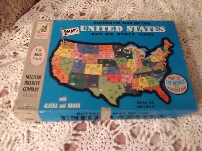 Vintage 1961 Milton Bradley United States Jigsaw Puzzle • $6