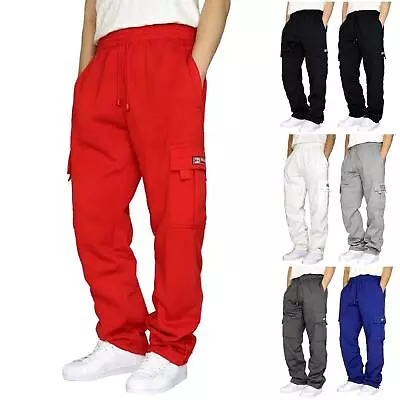 Men's Pants Cargo Sweatpants Pro Club Trousers Tracksuit Bottoms Jogging NEW • $18.35