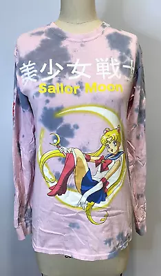 Sailor Moon Tie Dye Long Sleeve Shirt Pink Blue S Well Used Anime • $15