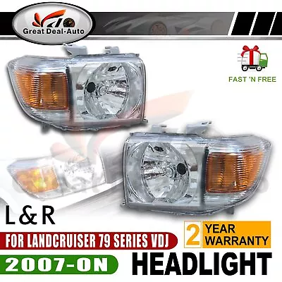For Toyota Landcruiser VDJ70/76/78/79 Series 2007-ON A Pair Headlights L&R Lamps • $165.25