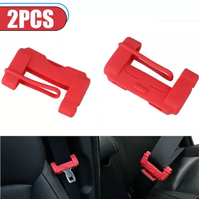 2x Car Safty Accessories Seat Belt Buckle Clip Anti-Scratch Cover Silicone Red • $16.37