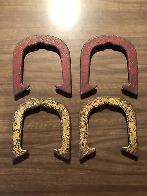 1960 Vintage Gordon Spin On Horseshoes Drop Forged Set Of 4 Red Yellow • $23.50