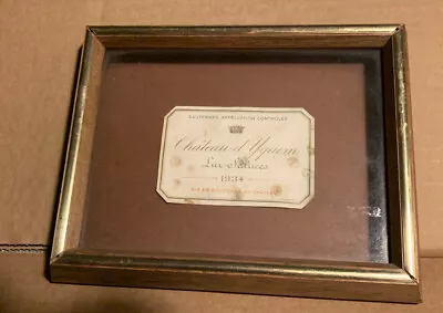 Antique 1934 Chateau D‘Yquem Wine Bottle Label Framed • £130.29