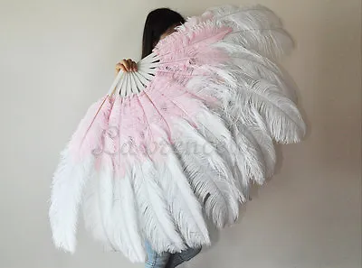 $279.99 • Buy LARGE OSTRICH FAN - WHITE Feathers 50  X 30  Sally Rand/Burlesque/Costume/Show