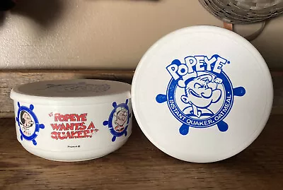 VINTAGE Quaker Oats  Popeye Wants A Quaker!  1990 Cereal Bowls - Lot Of 2 • $12