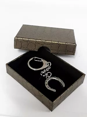 £10.99 • Buy Horseshoe Equestrian Keyring And Or Lapel Pin Badges. Pewter Key Chain/Badges 46