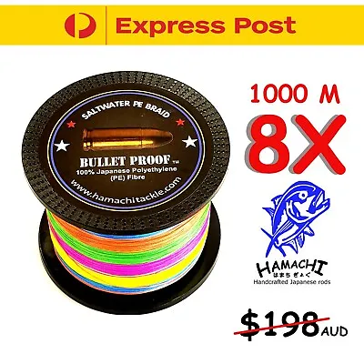 $158.20 • Buy Hamachi Japan Braid X8 1000m Multi Colour PE Fishing Jigging Spinning Line 