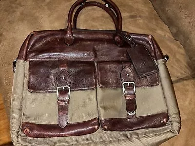 Polo Ralph Lauren Messenger Bag Leather Canvas • $50