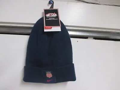 Nike Usa Hockey  Winter Beanie  Size (adult) Nwt Navy W/usa  Hockey  Logos Rare! • $13.99