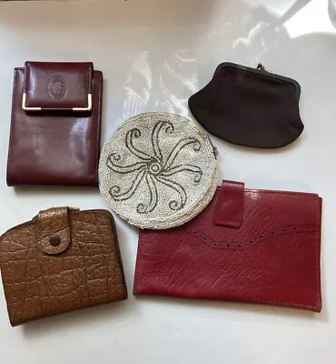 Vintage 20s To 50s Wallet Coin Purse Lot Leather Beaded Fabric • $19.99