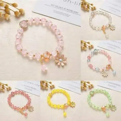 Jewellery Lovely Charm Bracelet Pouch Girls Kids Daisy Crystal Gift Children • £3.19