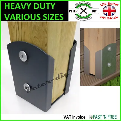 £18.97 • Buy Heavy Duty GRAPHITE Bolt Down SQUARE POST SUPPORT Fence Foot Base Pergola Shoe