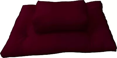  Yoga Meditation Cushion Zabuton Zafu Set Sit Kneel Train Posture Burgundy • $82