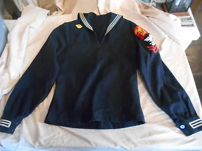 Vintage 40s World War II Mens Wool US Navy Naval Cracker Jack Military Seabees S • $15.99