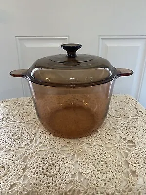 Vintage Visions Amber Cookware 3.5L Stew Pot - Made In France / USA • $85