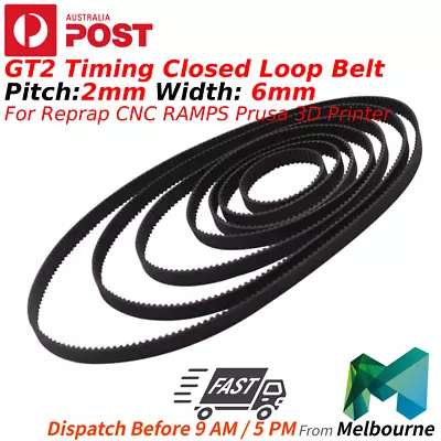 $4.99 • Buy GT2 Timing Closed Loop Belt Pitch 2mm Width 6mm For 3D Printer Reprap CNC RAMPS