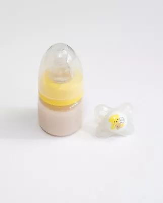 £10.70 • Buy 2oz Reborn Baby Formula Bottle W/NO HOLE NIPPLE & Reversible Magnetic Pacifier! 