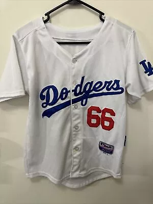 Majestic Los Angeles Dodgers Yasiel Puig Baseball Jersey 66 Youth Large White • $0.99