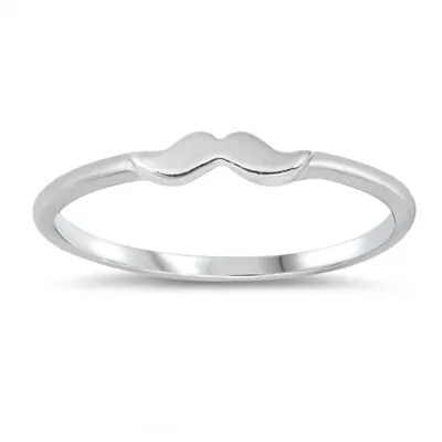 Handlebar Mustache Wholesale Ring New .925 Solid Sterling Silver Band Sizes 4-10 • $10.59