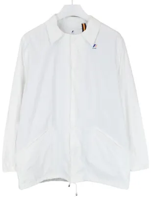 K-WAY Waterproof Windbreaker Taped Seams Breathable Jacket Men's XL White • $59.65