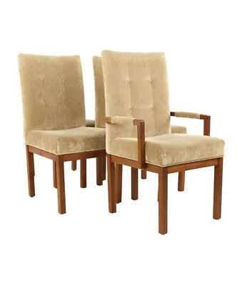 Dillingham Mid Century Walnut Tufted Dining Chairs - Set Of 4 • $1847