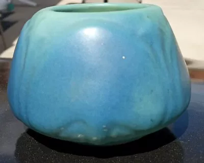 Vintage Van Briggle Pottery 698 Cabinet Vase Ming Blue Turquoise Lily Pad Leaf • $65