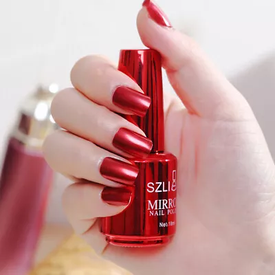 Metallic Nail Polish Magic Mirror Effect Chrome Nail Polish Varnish 18ml Red • $2.69