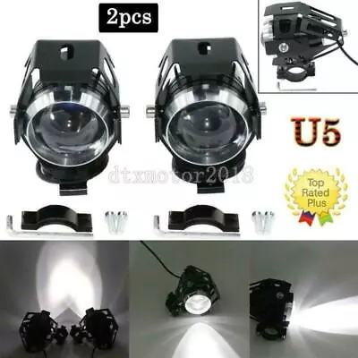$39.38 • Buy 2x U5 LED Driving Lights For Yamaha V-Star XVS 650 950 1100 1300 Classic Custom