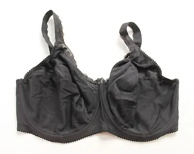 Miss Mary Of Sweden Women's Underwired Cotton Comfort Bra DM9 Black Size US:44G • $29.99
